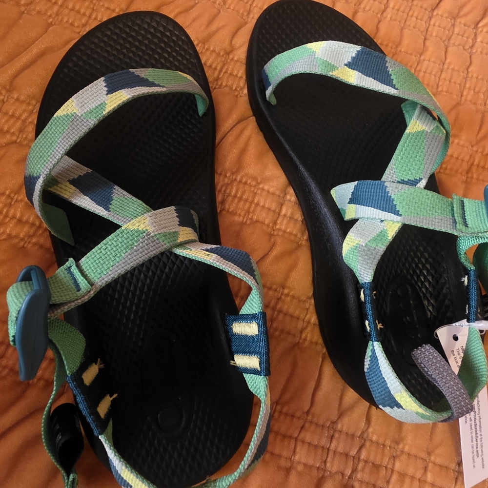 Chaco Kids Blue and Green Strappy Sandals